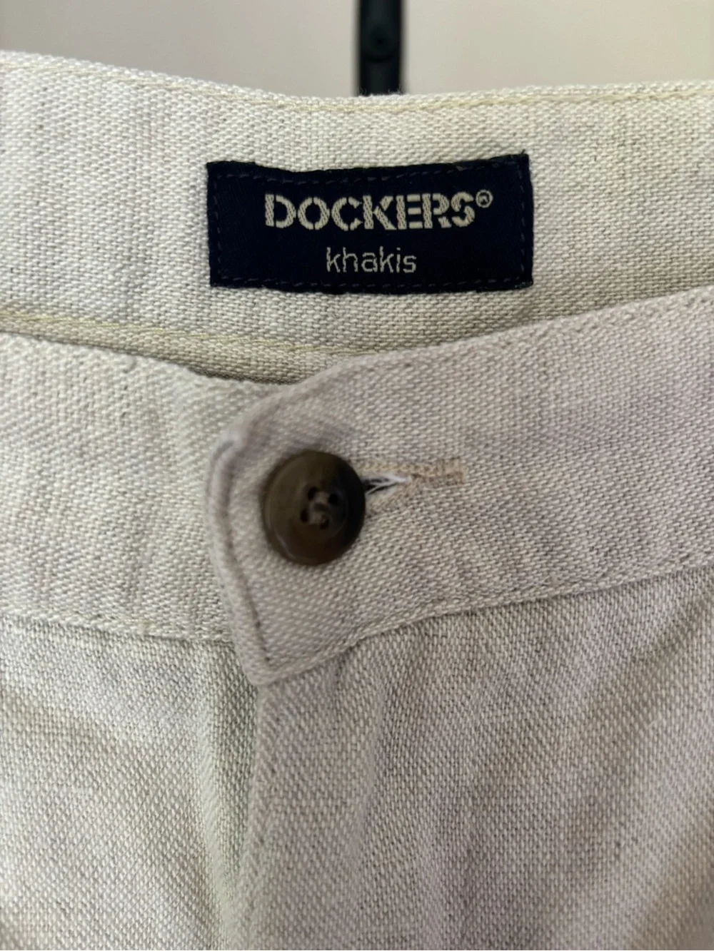 Vintage Dockers Men's Khakis Light Beige Linen-Blend